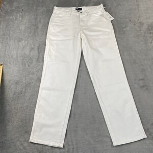 Free Assembly Carpenter Jean Men 30x30 Beige White Straight Leg Utility Pant NWT